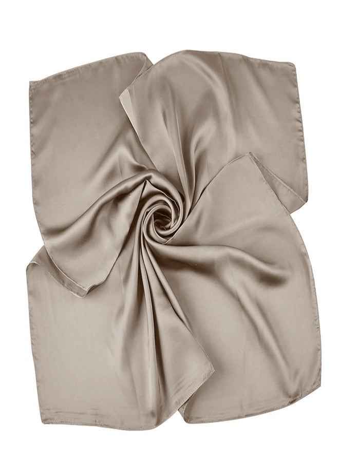 EIysee 70x70cm Solid Color Scarf-Satin Silk Head Scarf for Women Men Vintage Bandanas Satin Hair Scarf Silk Wrap (Pure camel-70cm) - Image 4